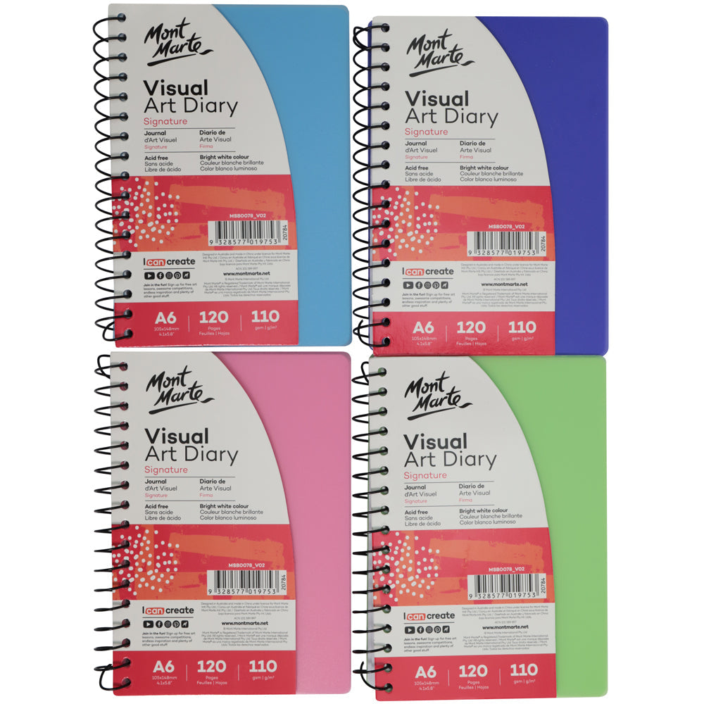 Mont Marte Visual Art Diary Signature A6 120 Pages 110Gsm