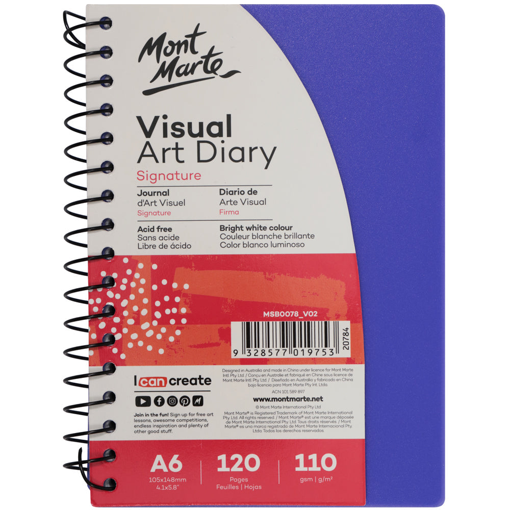 Mont Marte Visual Art Diary Signature A6 120 Pages 110Gsm