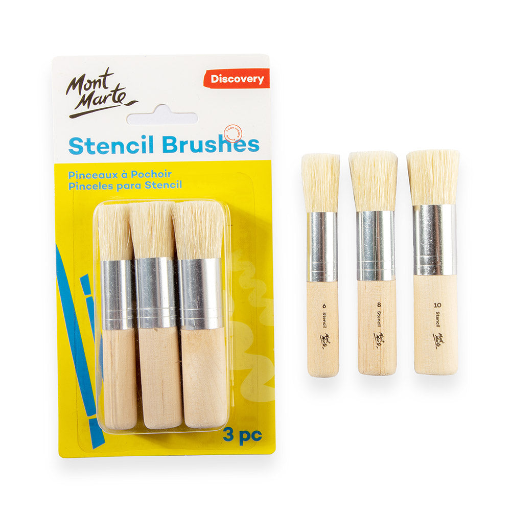 Mont Marte Stencil Brushes Discovery 3Pc