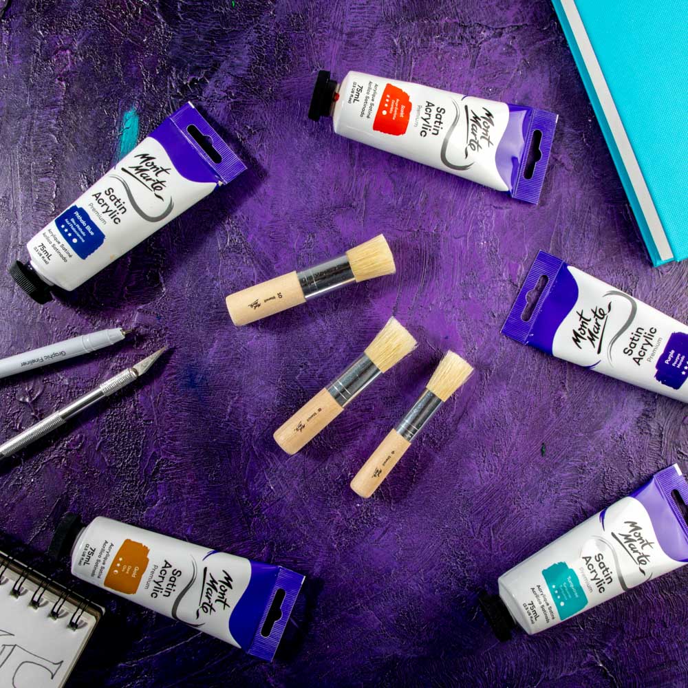 Mont Marte Stencil Brushes Discovery 3Pc