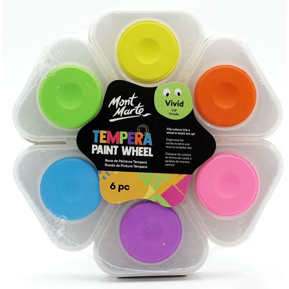 Mont Marte Tempera Paint Wheel Vivid 6Pc