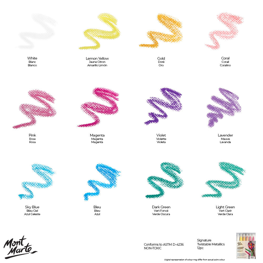 Mont Marte Twistable Metallics Signature 12Pc