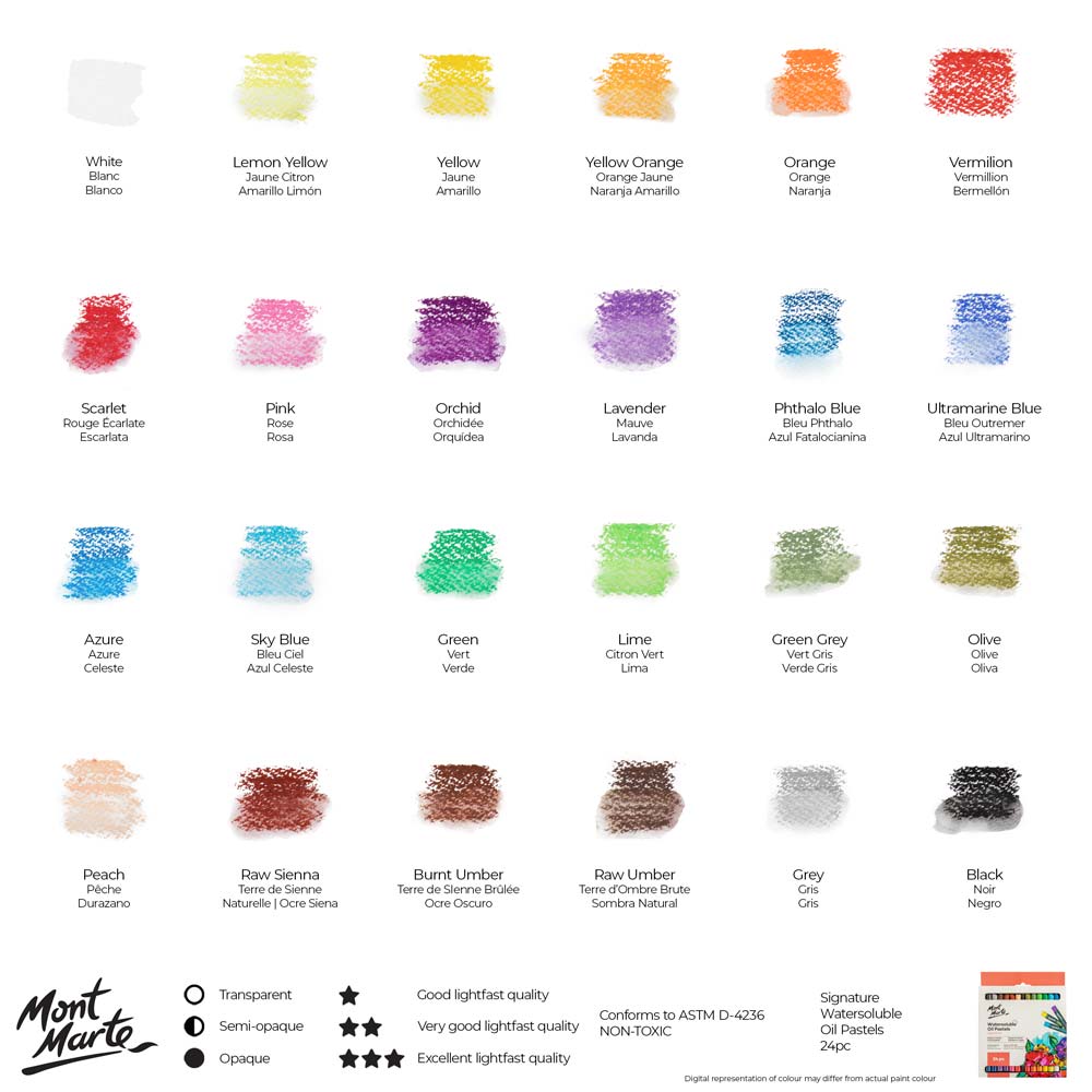Mont Marte Watersoluble Oil Pastels Signature 24Pc