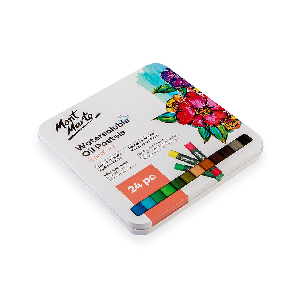 Mont Marte Watersoluble Oil Pastels In Tin Box Signature 24Pc