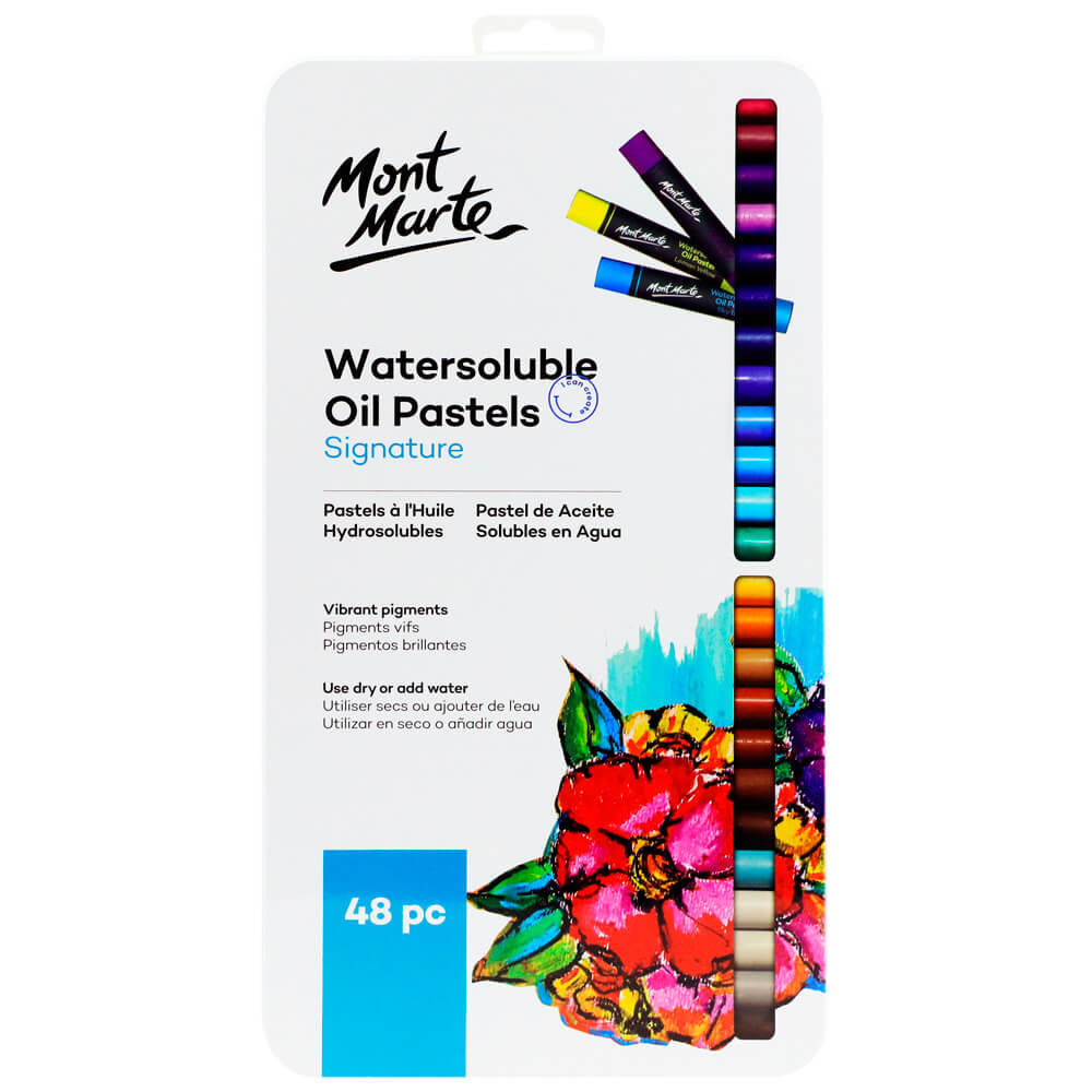 Mont Marte Oil Pastels In Tin Box Signature 48Pc Set