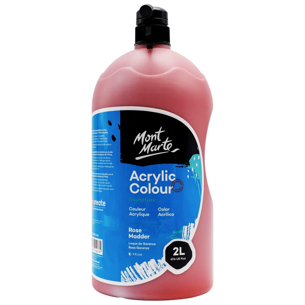 Mont Marte Acrylic Colour Paint Signature 2L – Rose Madder