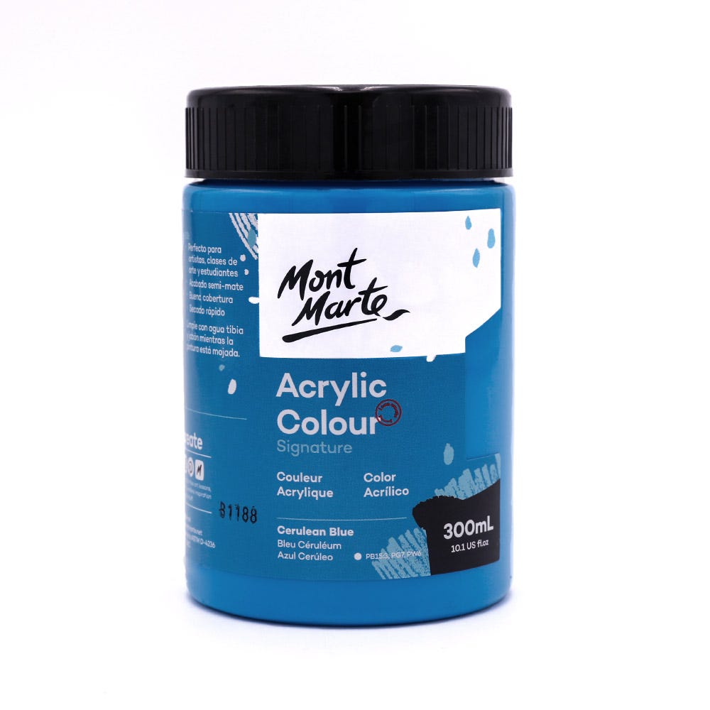 Mont Marte Acrylic Colour Paint Signature 300ml - Cerulean Blue