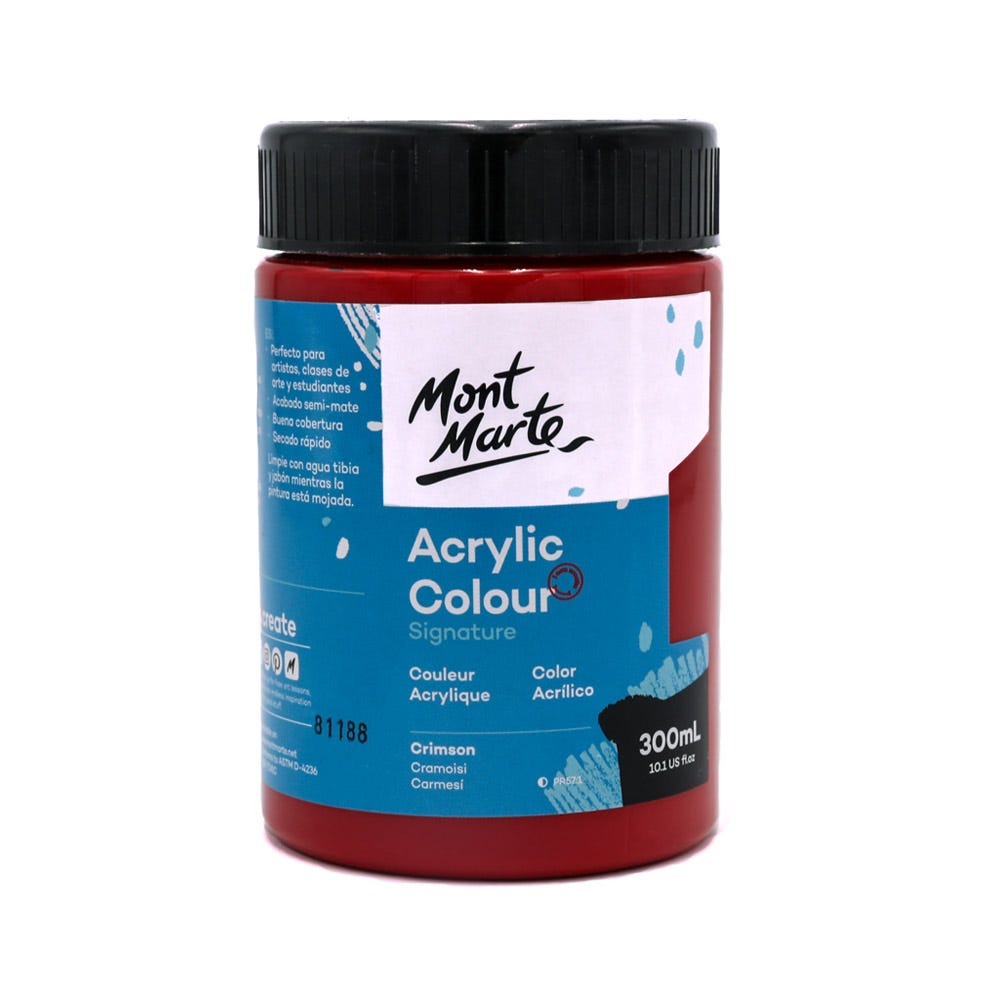 Mont Marte Acrylic Colour Paint Signature 300ml - Crimson