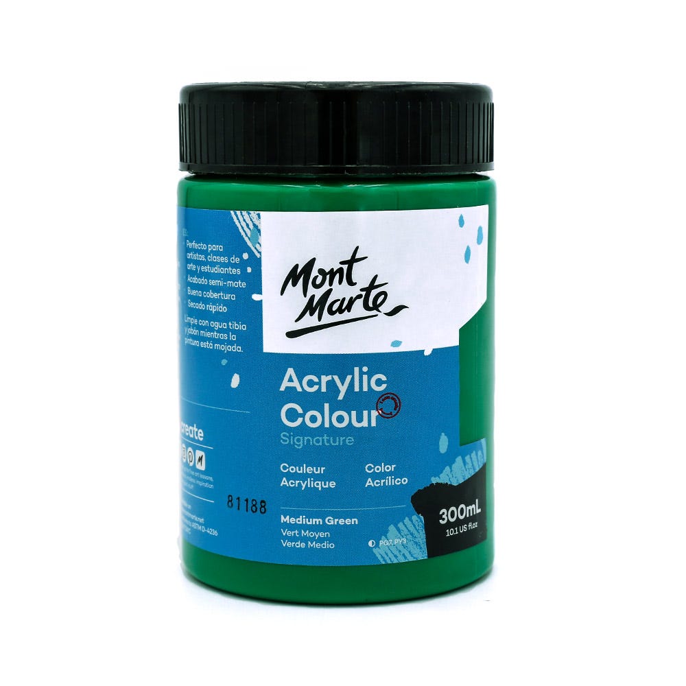 Mont Marte Acrylic Colour Paint Signature 300ml - Mid Green