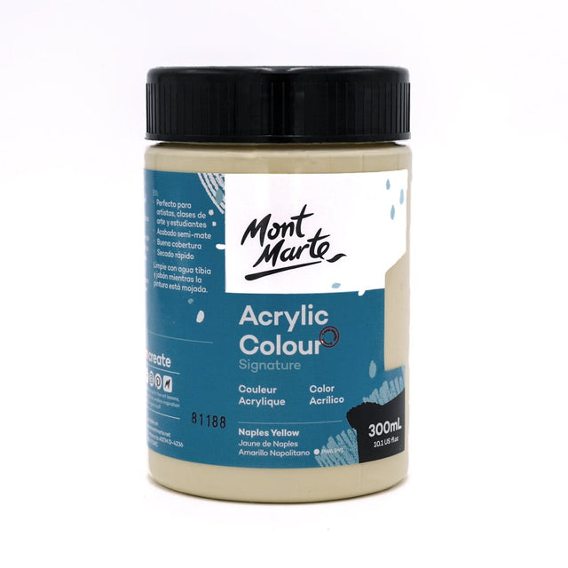 Mont Marte Acrylic Colour Paint Signature 300ml - Naples Yellow