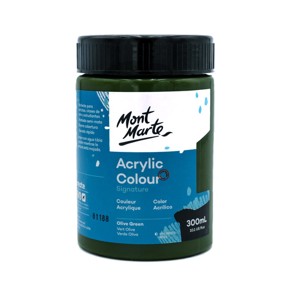 Mont Marte Acrylic Colour Paint Signature 300ml - Olive Green
