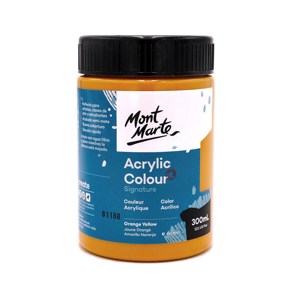 Mont Marte Acrylic Colour Paint Signature 300ml - Orange Yellow