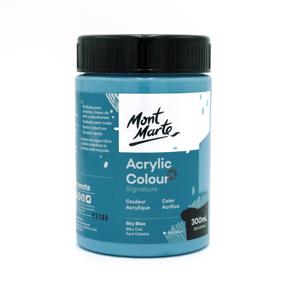 Mont Marte Acrylic Colour Paint Signature 300ml - Sky Blue