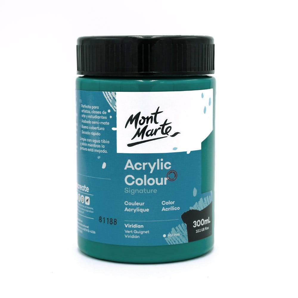 Mont Marte Acrylic Colour Paint Signature 300ml - Viridian