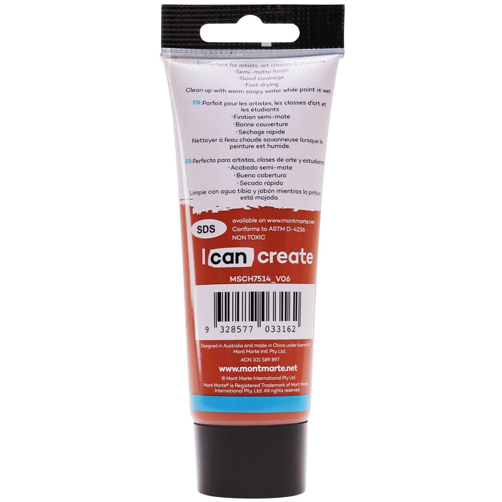 Mont Marte Acrylic Colour Paint Signature 75Ml 2 5 Us Fl Oz Tube Burnt Sienna