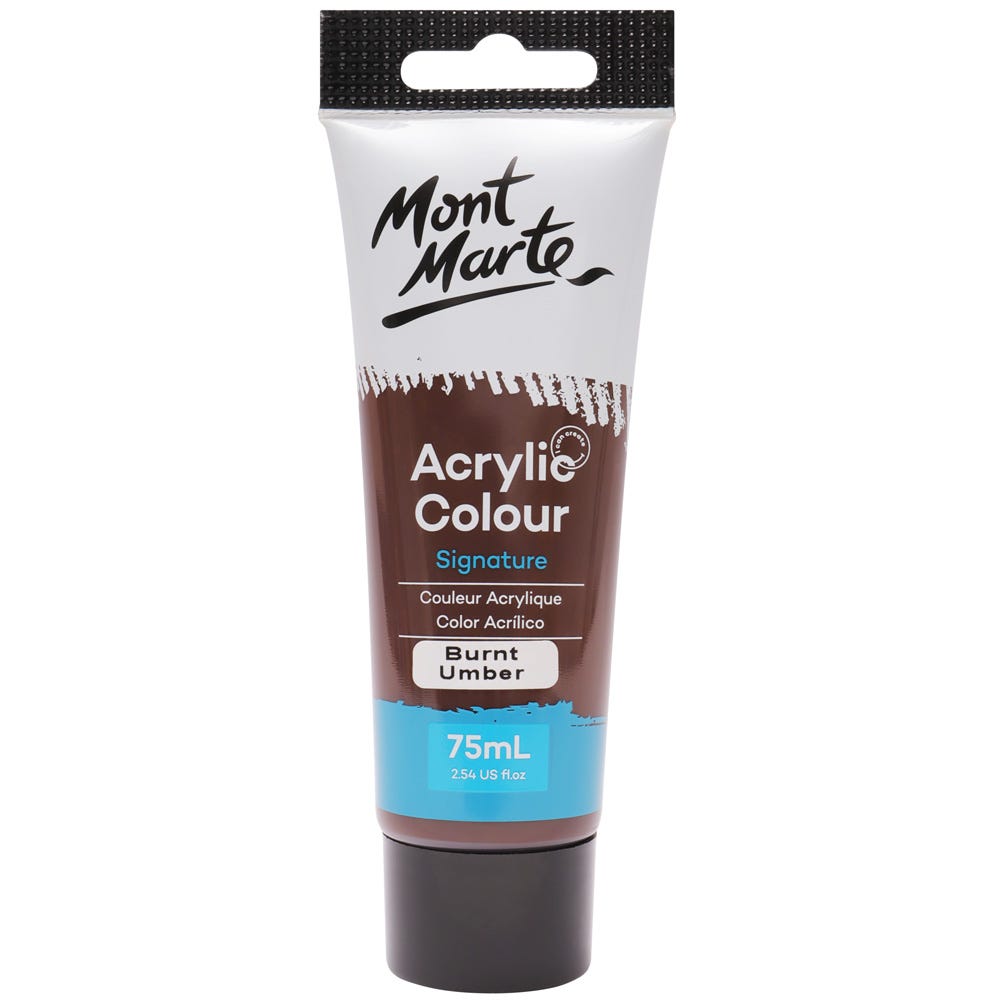 Mont Marte Acrylic Colour Paint Signature 75Ml (2.5 Us Fl.Oz) Tube - Burnt Umber
