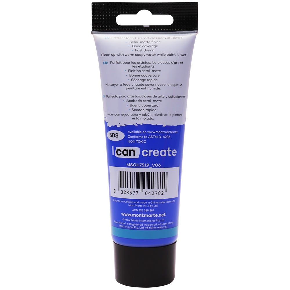 Mont Marte Acrylic Colour Paint Signature 75Ml 2 5 Us Fl Oz Tube Cobalt Blue