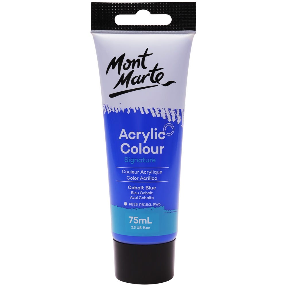 Mont Marte Acrylic Colour Paint Signature 75Ml (2.5 Us Fl.Oz) Tube - Cobalt Blue