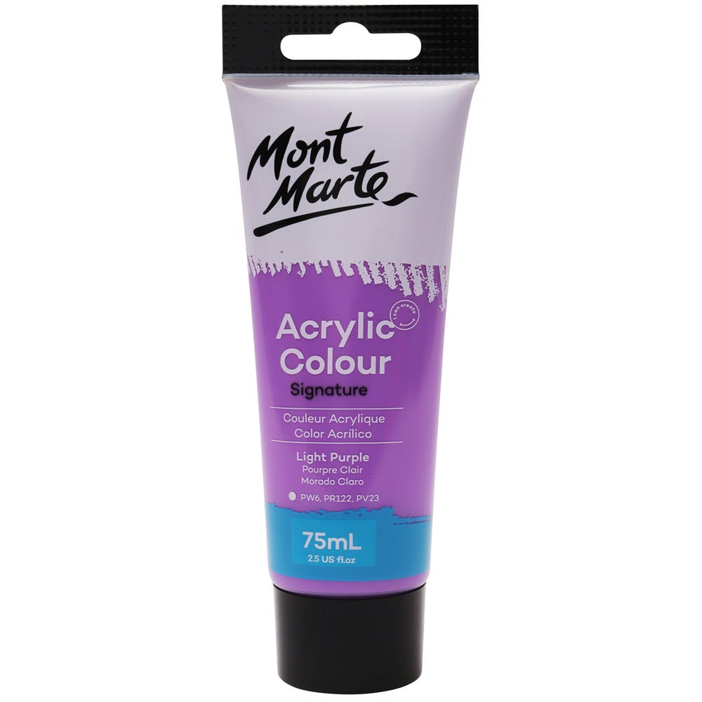 Mont Marte Acrylic Colour Paint Signature 75Ml (2.5 Us Fl.Oz) Tube - Light Purple