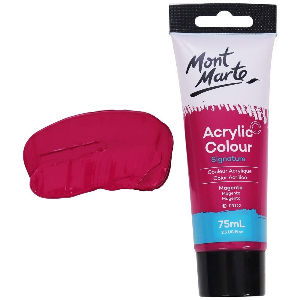 Mont Marte Acrylic Colour Paint Signature 75Ml 2 5 Us Fl Oz Tube Magenta