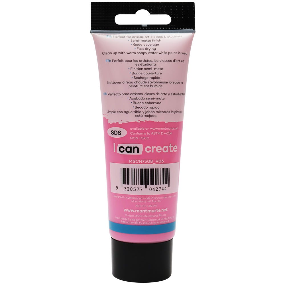Mont Marte Acrylic Colour Paint Signature 75Ml 2 5 Us Fl Oz Tube Pink