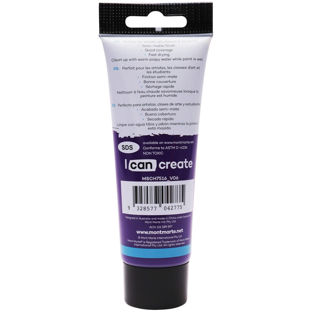 Mont Marte Acrylic Colour Paint Signature 75Ml 2 5 Us Fl Oz Tube Purple