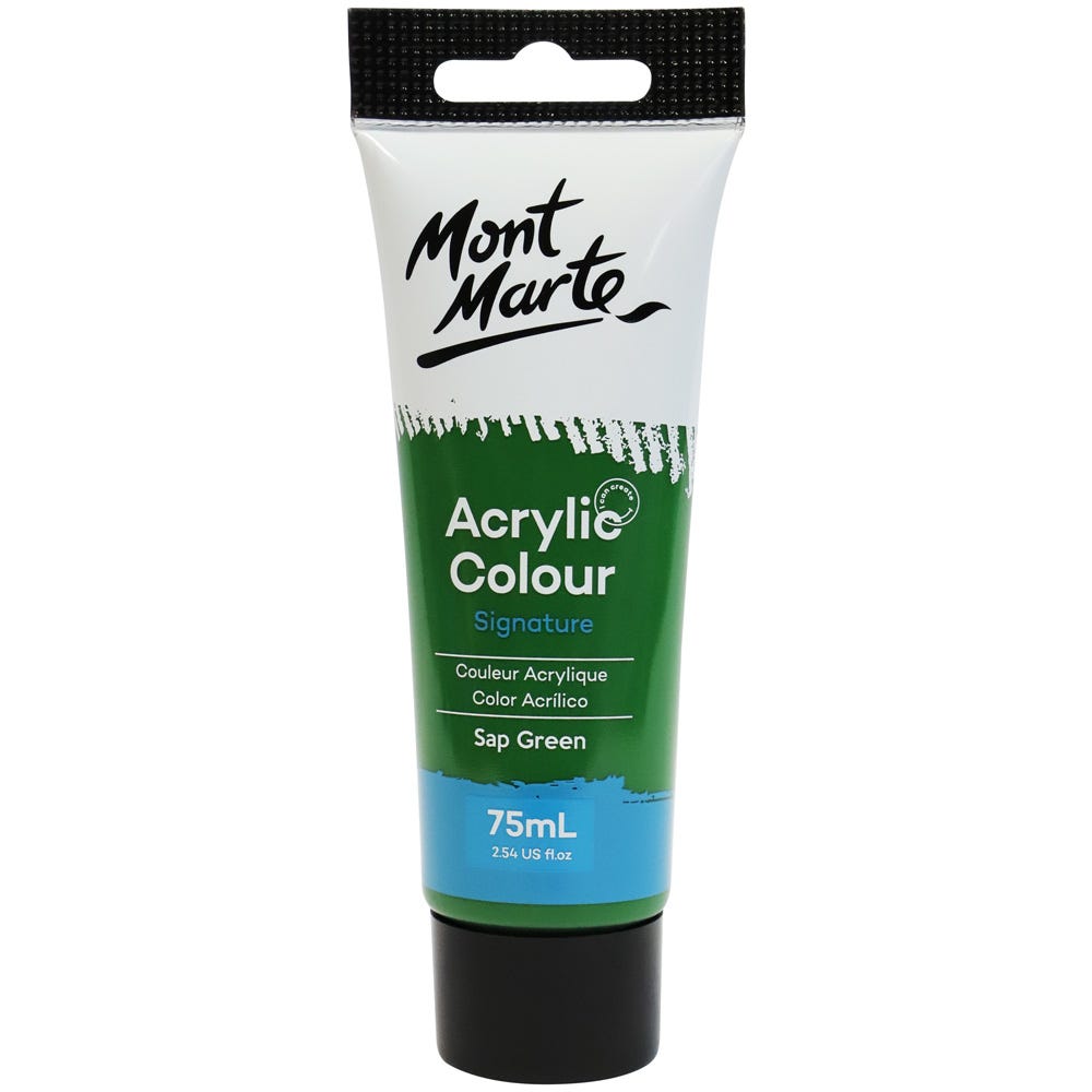Mont Marte Acrylic Colour Paint Signature 75Ml (2.5 Us Fl.Oz) Tube - Sap Green