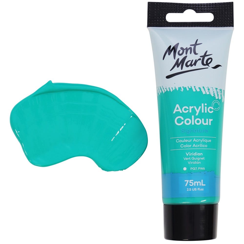 Mont Marte Acrylic Colour Paint Signature 75Ml 2 5 Us Fl Oz Tube Viridian