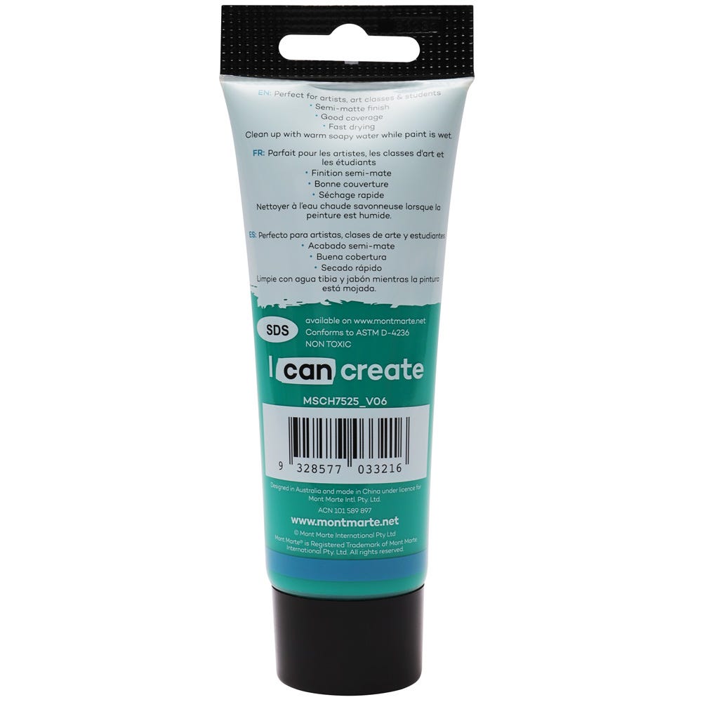 Mont Marte Acrylic Colour Paint Signature 75Ml 2 5 Us Fl Oz Tube Viridian