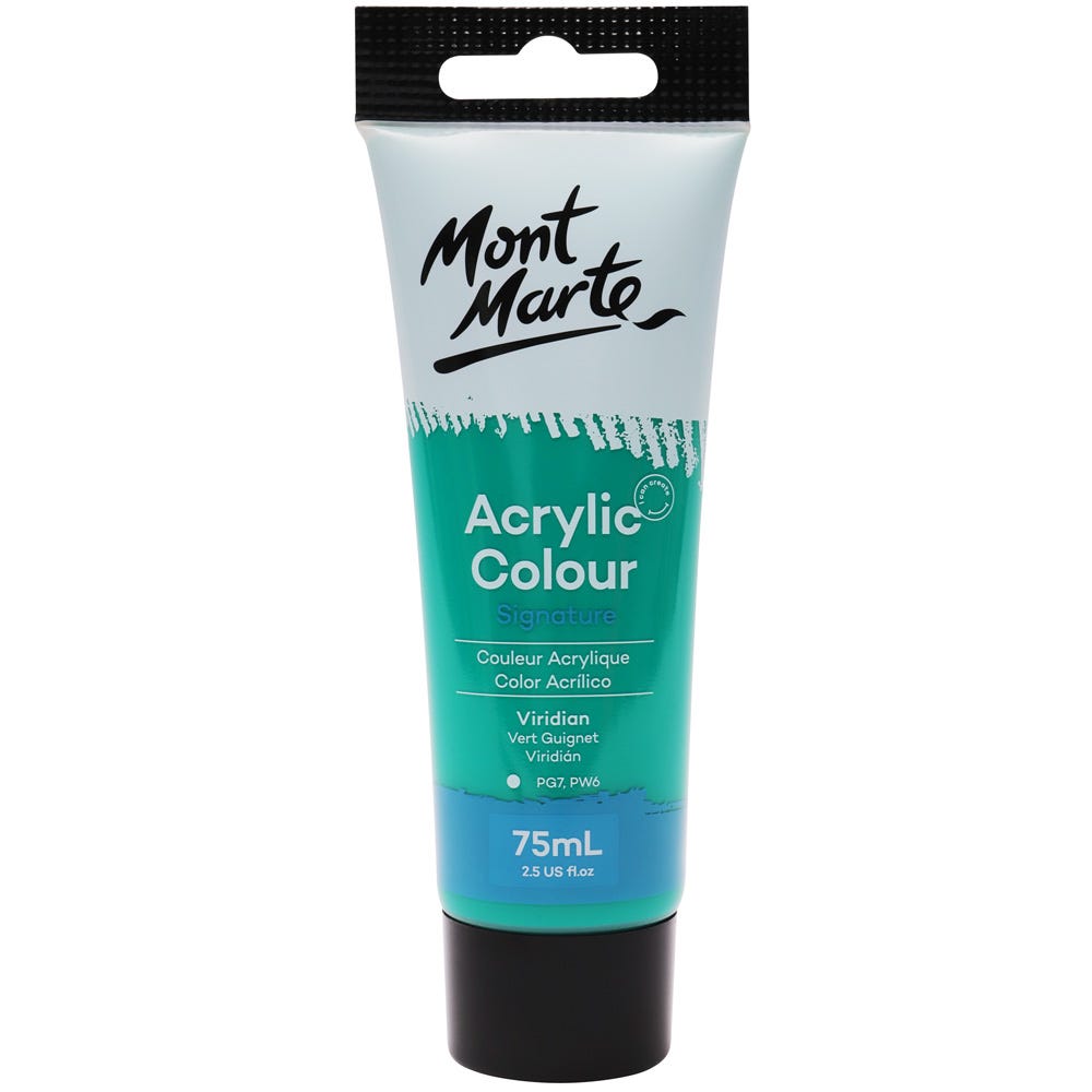Mont Marte Acrylic Colour Paint Signature 75Ml (2.5 Us Fl.Oz) Tube - Viridian