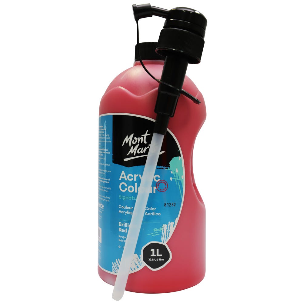 Mont Marte Acrylic Colour Signature 1L 33 8 Us Fl Oz Bottle Brilliant Red