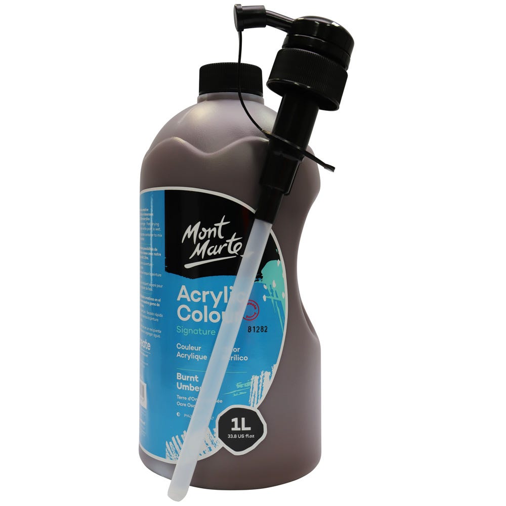 Mont Marte Acrylic Colour Signature 1L 33 8 Us Fl Oz Bottle Burnt Umber