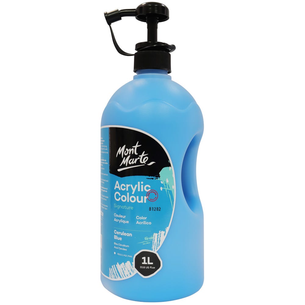 Mont Marte Acrylic Colour Signature 1L - Cerulean Blue
