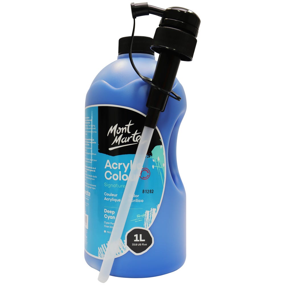 Mont Marte Acrylic Colour Signature 1L 33 8 Us Fl Oz Bottle Deep Cyan