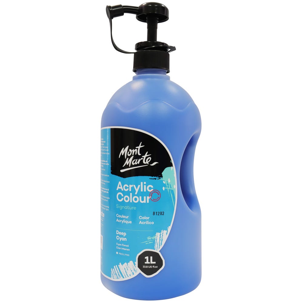 Mont Marte Acrylic Colour Signature 1L - Deep Cyan