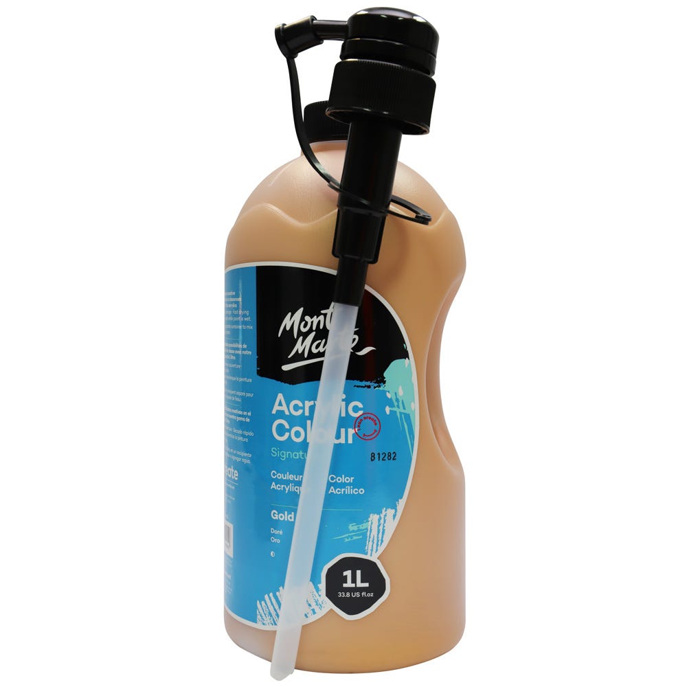 Mont Marte Acrylic Colour Signature 1L 33 8 Us Fl Oz Bottle Gold