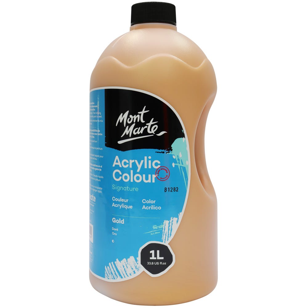 Mont Marte Acrylic Colour Signature 1L 33 8 Us Fl Oz Bottle Gold