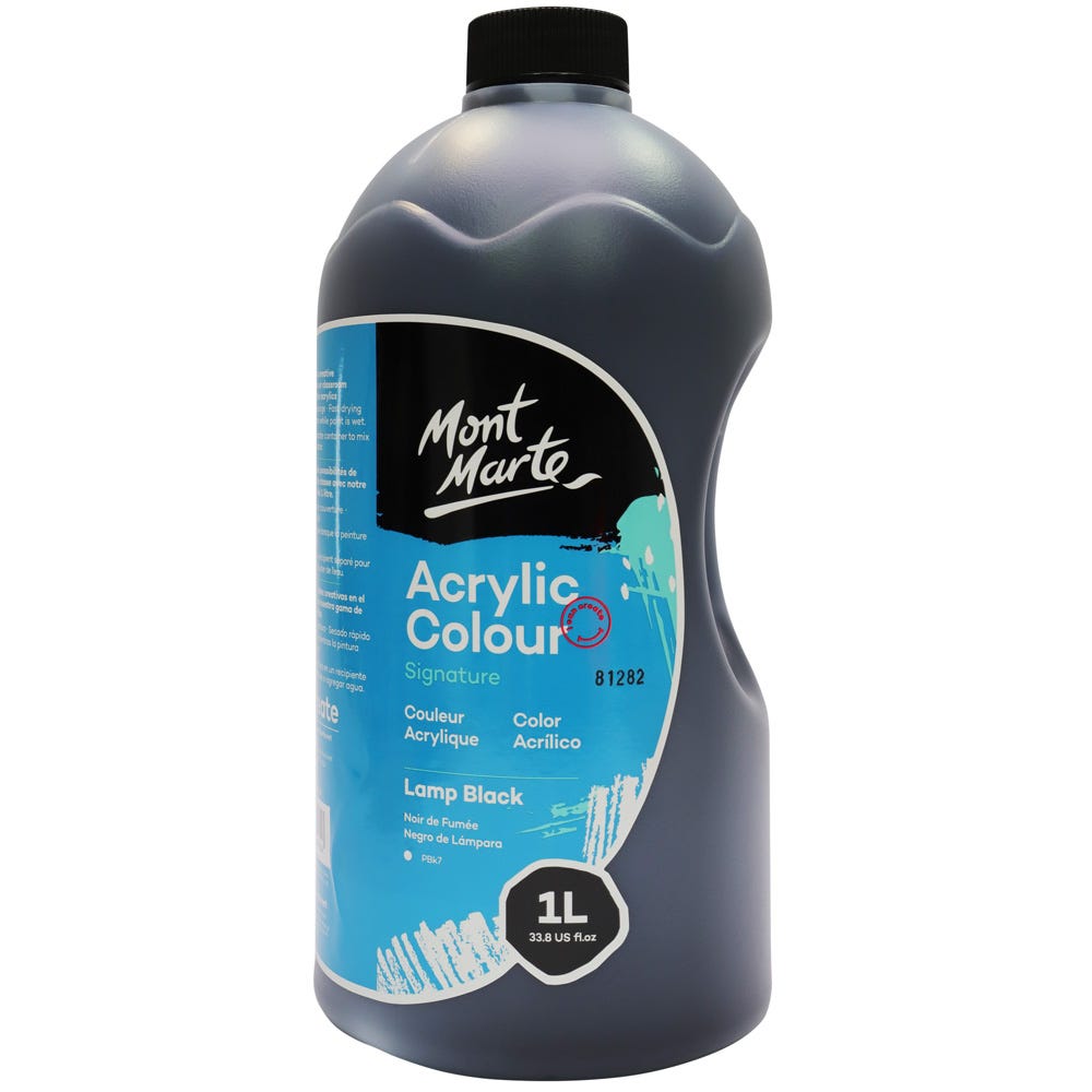 Mont Marte Acrylic Colour Signature 1L 33 8 Us Fl Oz Bottle Lamp Black