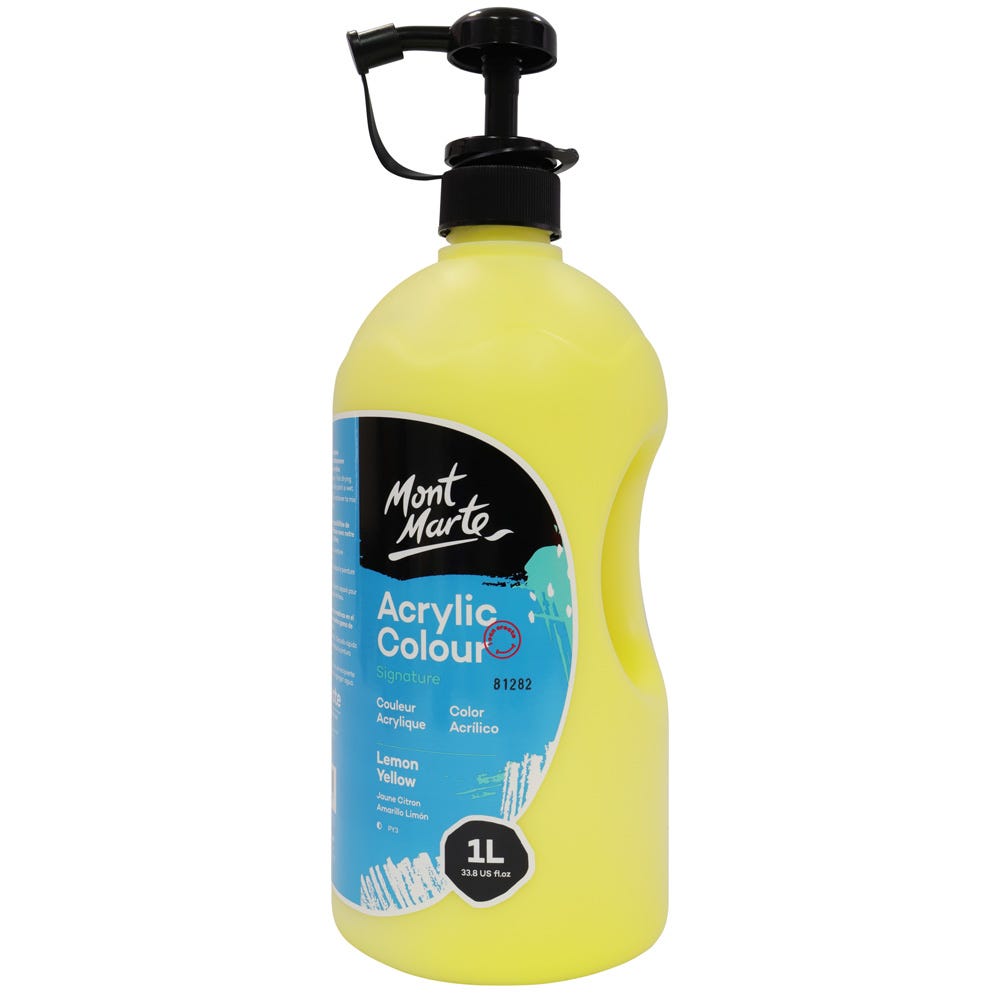 Mont Marte Acrylic Colour Signature 1L - Lemon Yellow