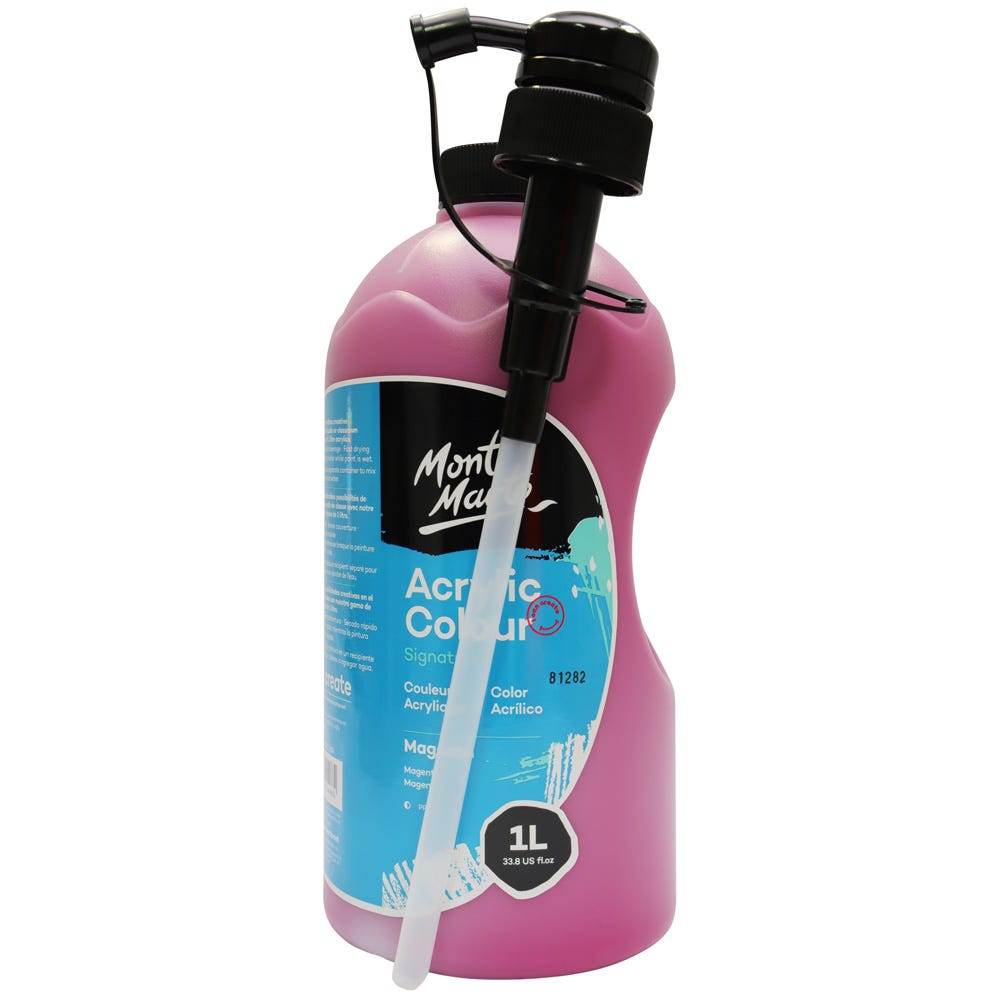 Mont Marte Acrylic Colour Signature 1L 33 8 Us Fl Oz Bottle Magenta