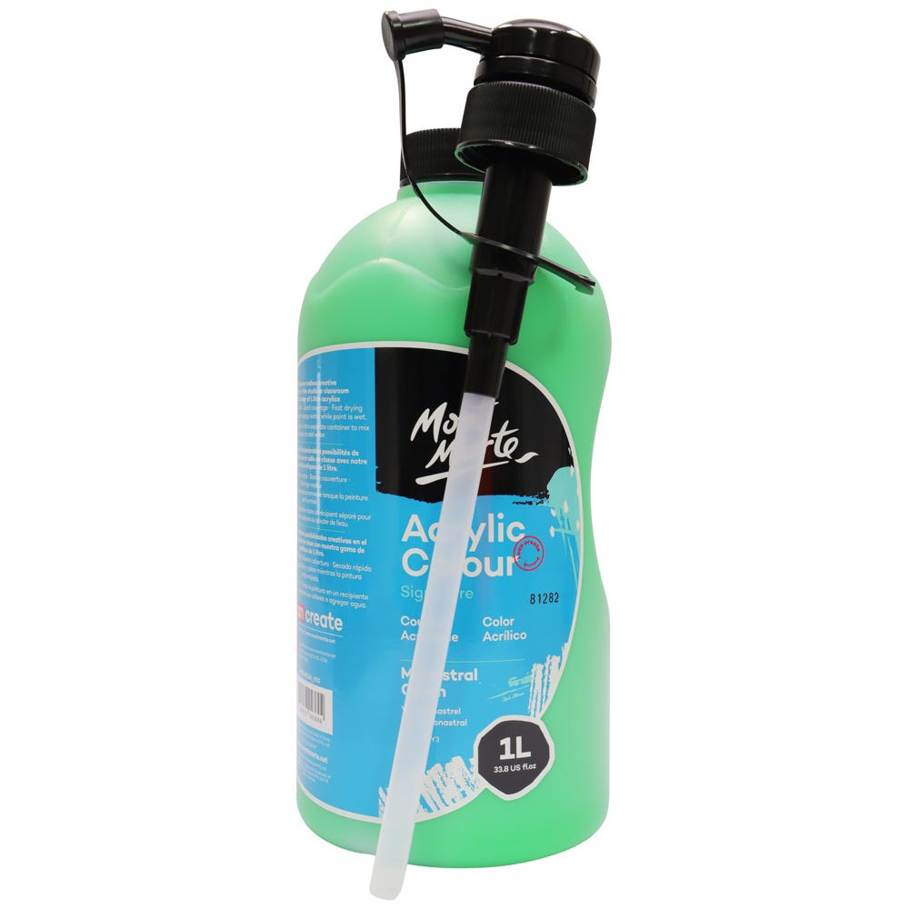 Mont Marte Acrylic Colour Signature 1L 33 8 Us Fl Oz Bottle Monastral Green