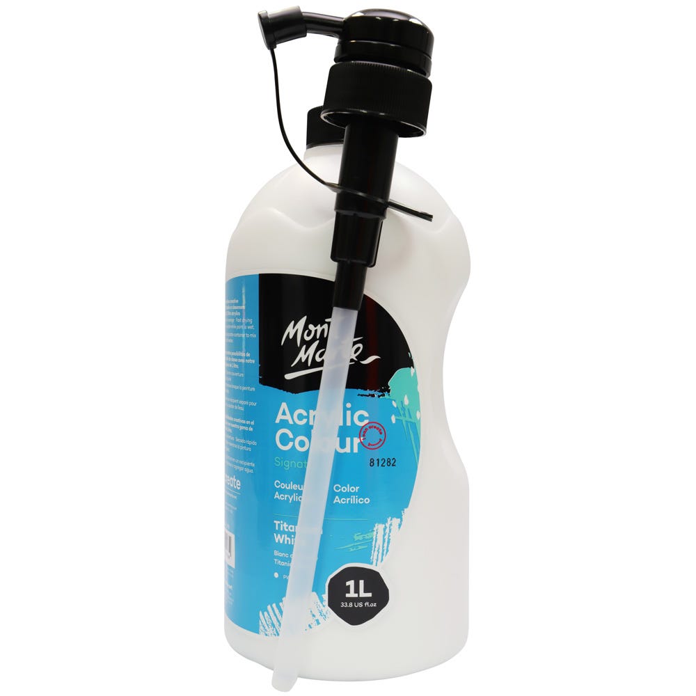 Mont Marte Acrylic Colour Signature 1L 33 8 Us Fl Oz Bottle Titanium White