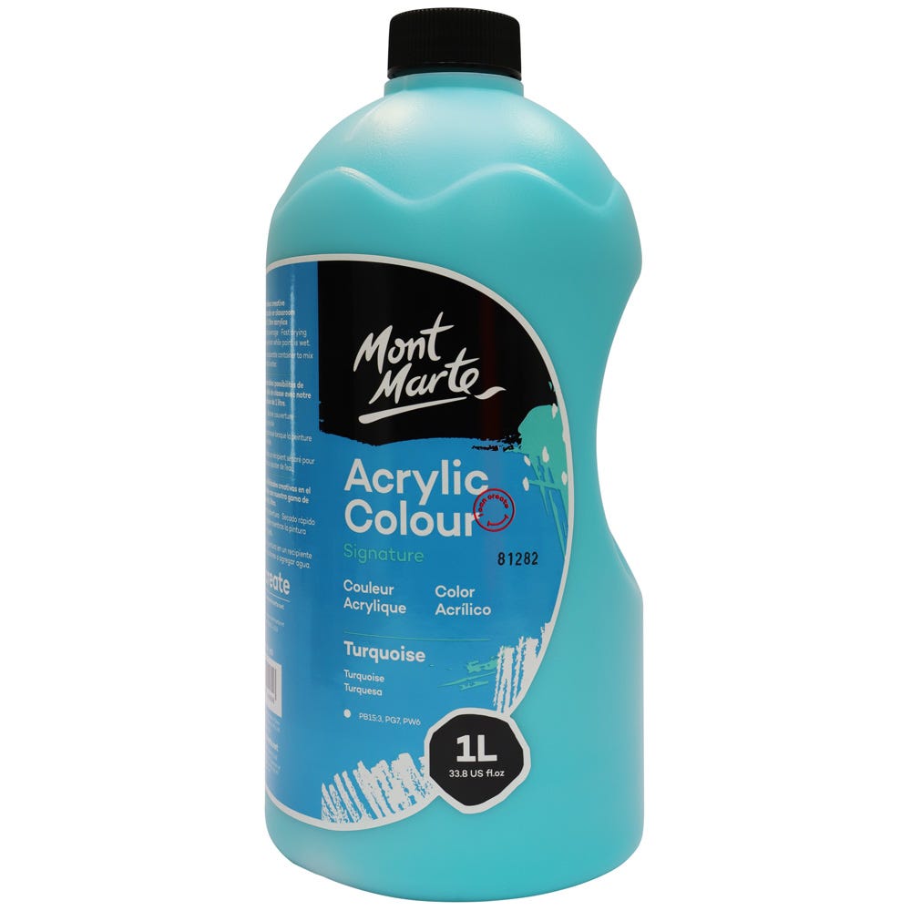 Mont Marte Acrylic Colour Signature 1L 33 8 Us Fl Oz Bottle Turquoise