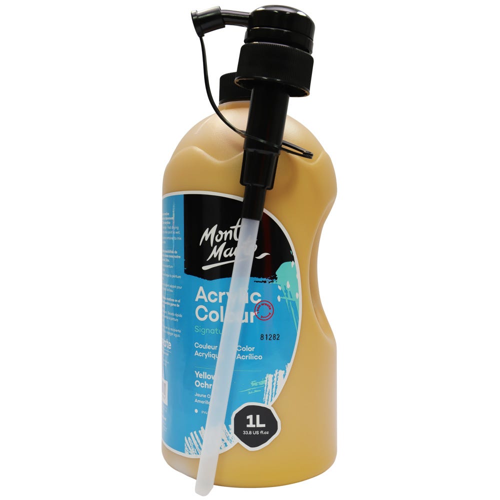 Mont Marte Acrylic Colour Signature 1L 33 8 Us Fl Oz Bottle Yellow Ochre