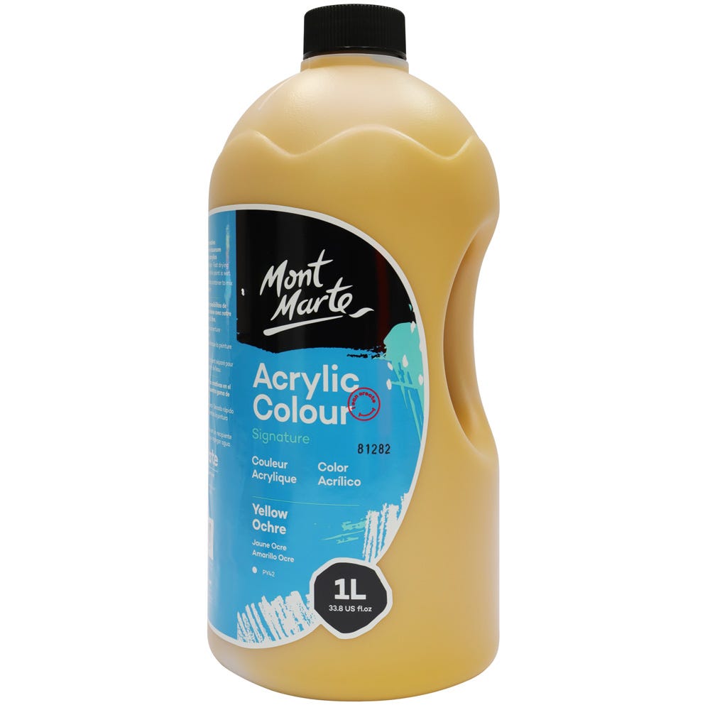 Mont Marte Acrylic Colour Signature 1L 33 8 Us Fl Oz Bottle Yellow Ochre