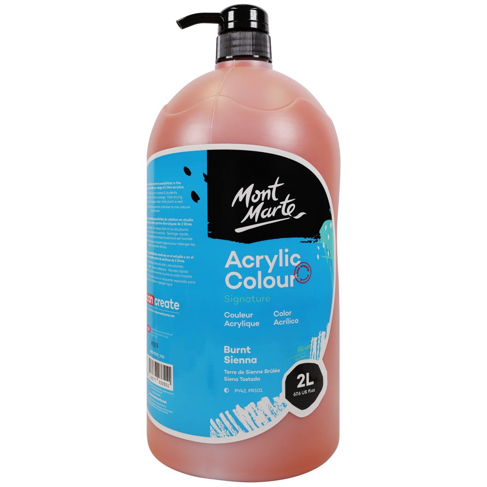 Mont Marte Acrylic Colour Paint Signature 2L – Burnt Sienna