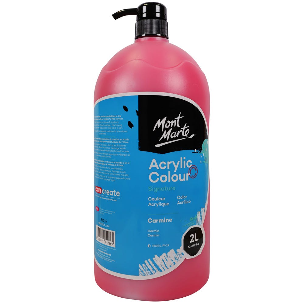 Mont Marte Acrylic Colour Paint Signature 2L – Carmine