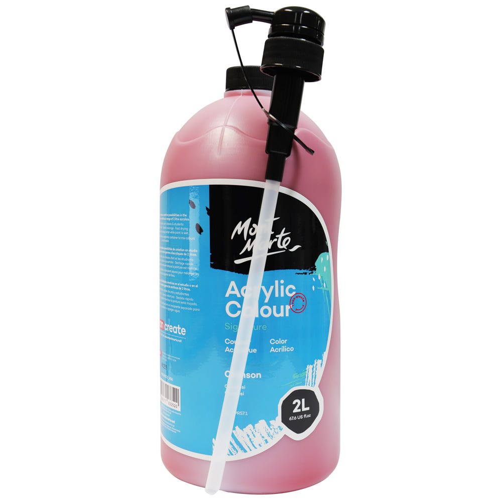 Mont Marte Acrylic Colour Paint Signature 2L 67 6 Us Fl Oz Bottle Crimson