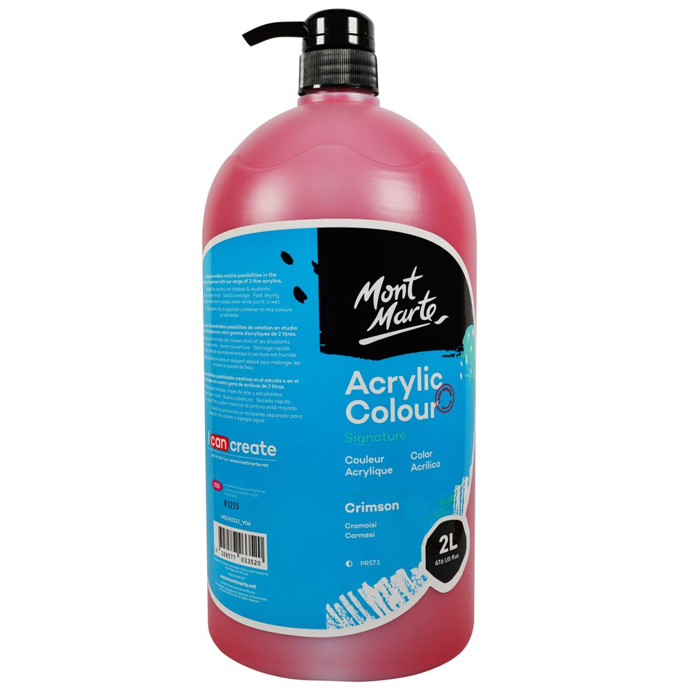 Mont Marte Acrylic Colour Paint Signature 2L – Crimson