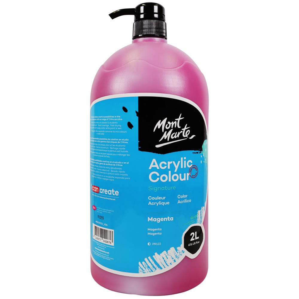 Mont Marte Acrylic Colour Paint Signature 2L – Magenta
